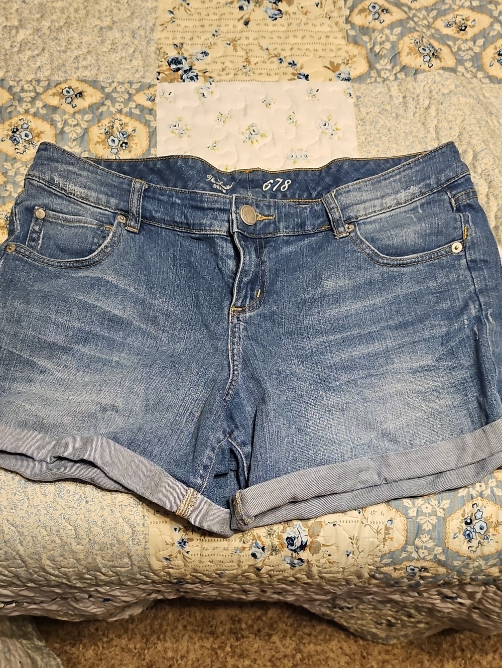 The Limited Light Blue Rolled-Hem Denim Shorts